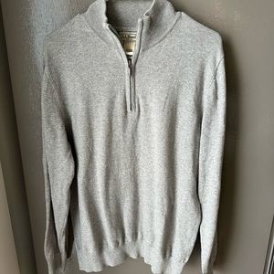 L.L. Bean cotton/cashmere men’s quarter zip sweater.